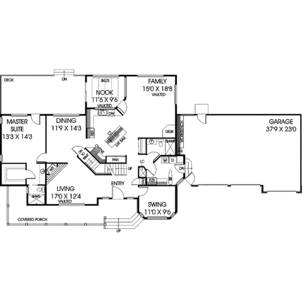 Traditional House Plan First Floor - Cordell Park Traditional Home 085D-0391 - Search House Plans and More