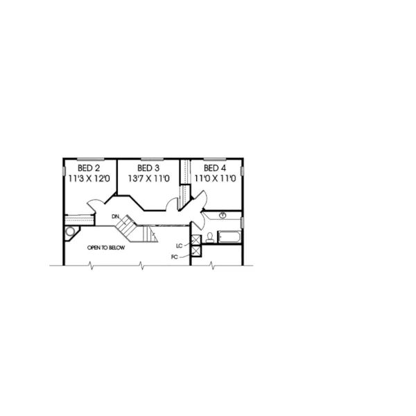 Traditional House Plan Second Floor - Cordell Park Traditional Home 085D-0391 - Search House Plans and More