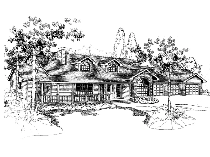 Contemporary House Plan Front of Home - Cordell Park Traditional Home 085D-0391 - Search House Plans and More