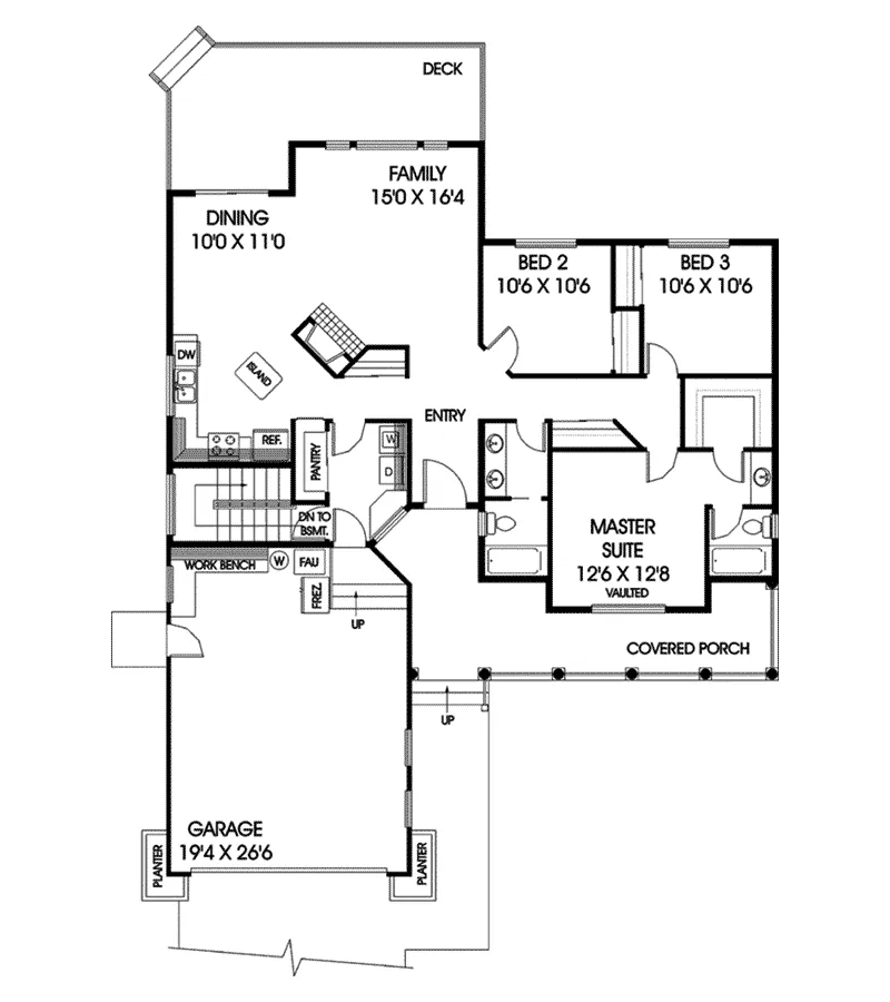 Country House Plan First Floor - Whitmoor Forest Ranch Home 085D-0392 - Shop House Plans and More