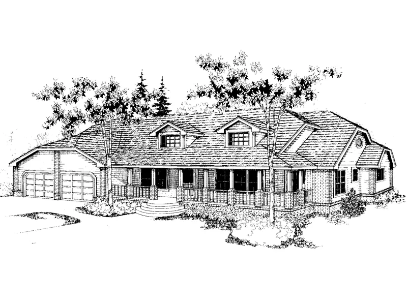 European House Plan Front of Home - Robandee Country Farmhouse 085D-0393 - Shop House Plans and More