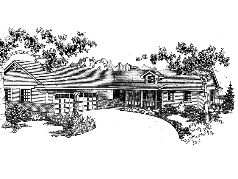 Traditional House Plan Front of Home - Bethesda Traditional Ranch Home 085D-0396 - Search House Plans and More