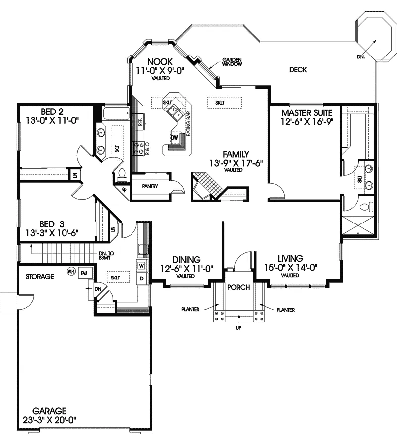 Craftsman House Plan First Floor - Thornhill Contemporary Home 085D-0397 - Shop House Plans and More