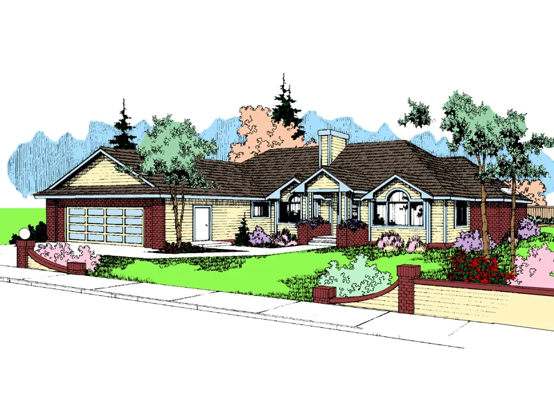 Ranch House Plan Front of Home - Thornhill Contemporary Home 085D-0397 - Shop House Plans and More