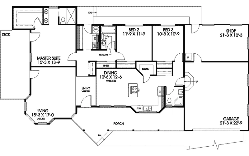 Traditional House Plan First Floor - Camarina Ranch Home 085D-0407 - Search House Plans and More