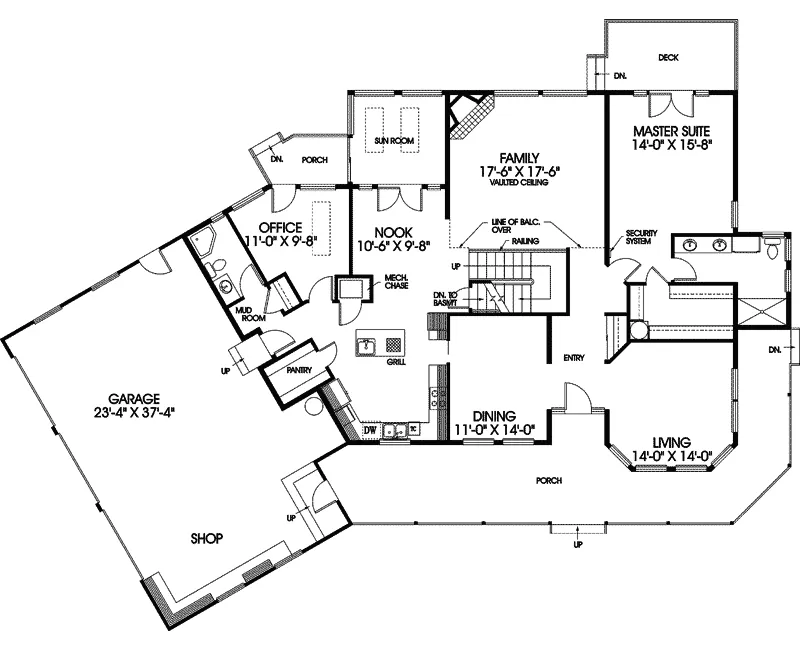 Country House Plan First Floor - Neville Walk Country Farmhouse  085D-0409 - Shop House Plans and More