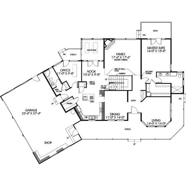 Farmhouse Plan First Floor - Neville Walk Country Farmhouse  085D-0409 - Shop House Plans and More