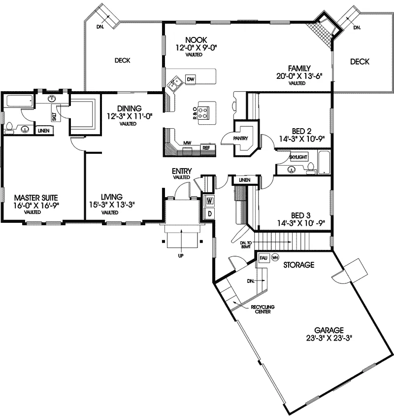 Tudor House Plan First Floor - Tedford Rustic Mountain Home 085D-0411 - Shop House Plans and More