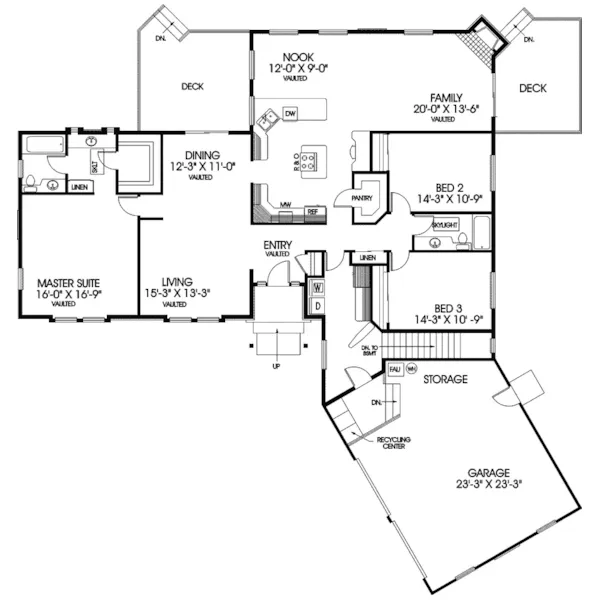 Vacation House Plan First Floor - Tedford Rustic Mountain Home 085D-0411 - Shop House Plans and More