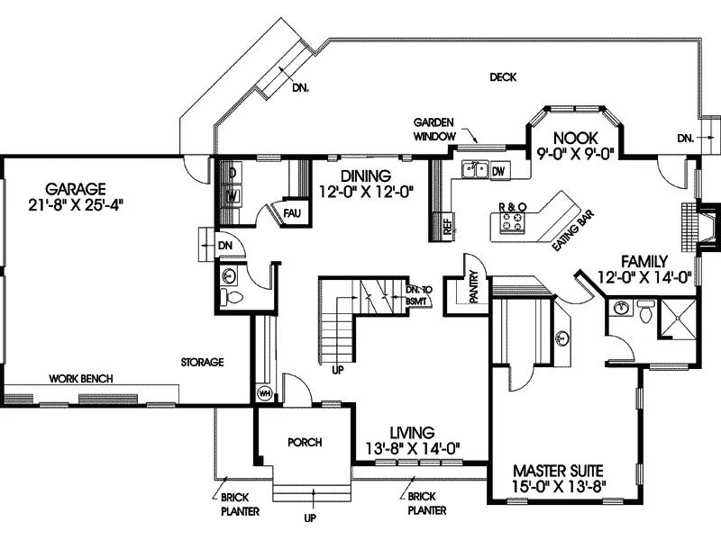 Contemporary House Plan First Floor - Pierre Contemporary Country Home 085D-0414 - Shop House Plans and More