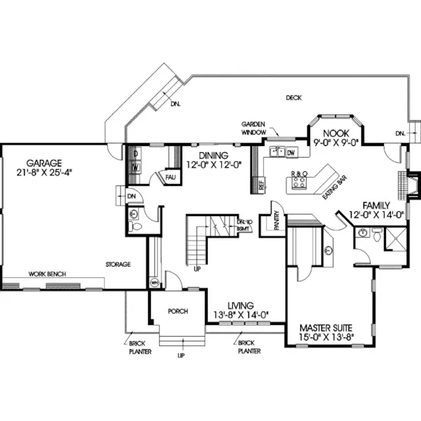 Contemporary House Plan First Floor - Pierre Contemporary Country Home 085D-0414 - Shop House Plans and More