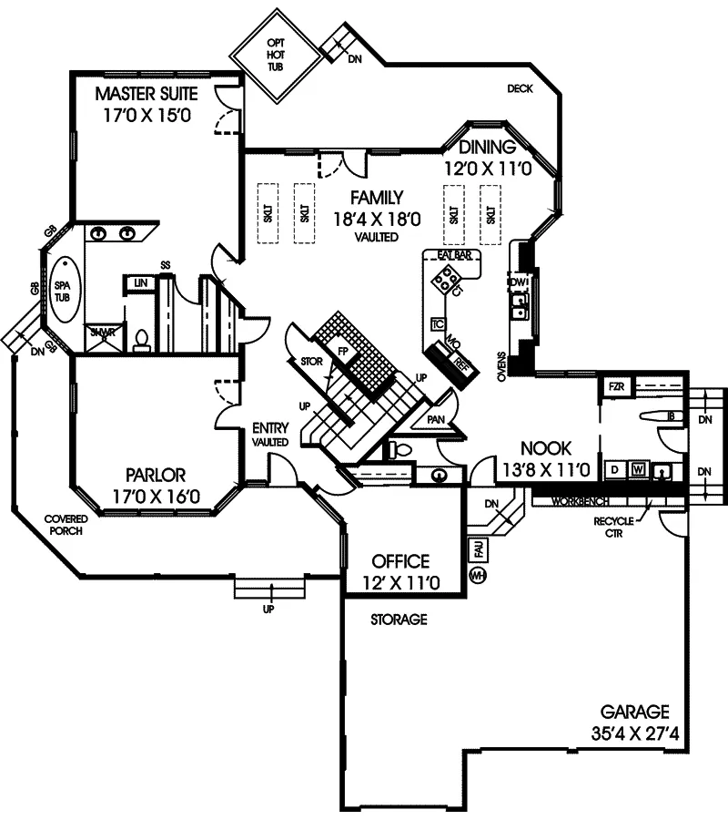 Farmhouse Plan First Floor - Ernesto Manor Country Home 085D-0423 - Search House Plans and More