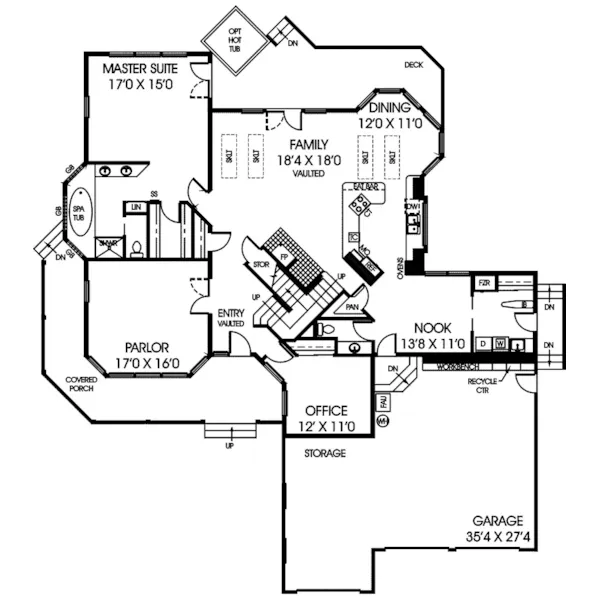 Luxury House Plan First Floor - Ernesto Manor Country Home 085D-0423 - Search House Plans and More