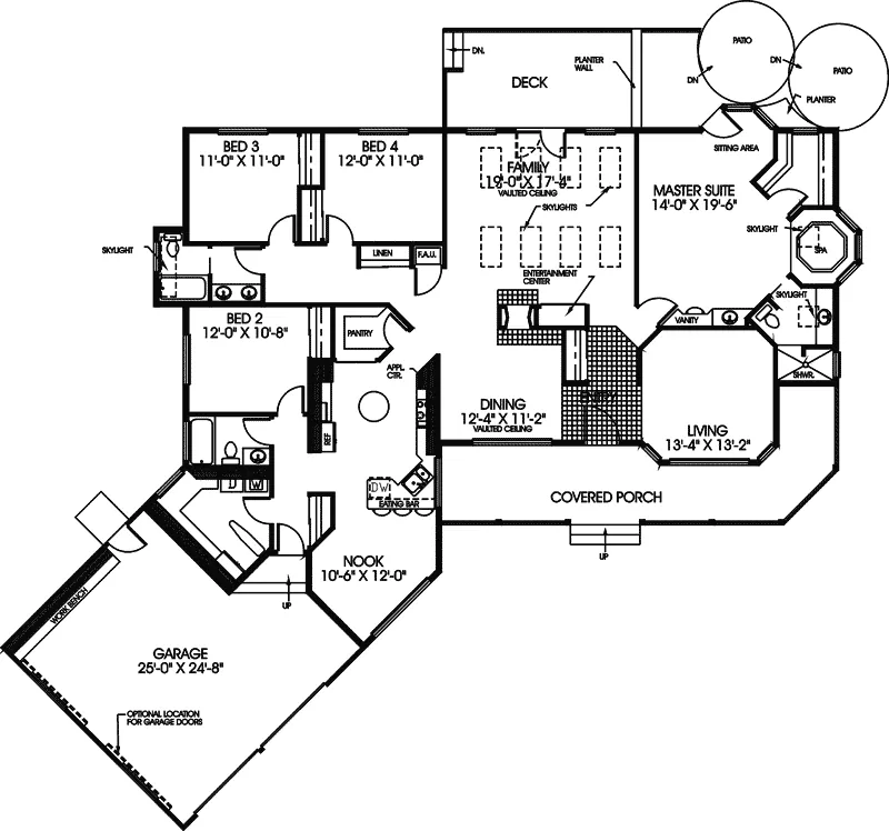 Traditional House Plan First Floor - Navaho Peak Rustic Country Home 085D-0424 - Shop House Plans and More