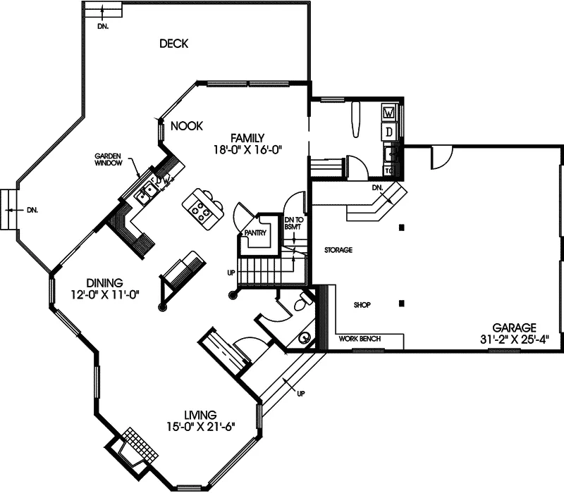 Country House Plan First Floor - Almond Tree Contemporary Home 085D-0431 - Search House Plans and More