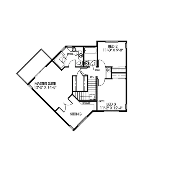 Contemporary House Plan Second Floor - Almond Tree Contemporary Home 085D-0431 - Search House Plans and More