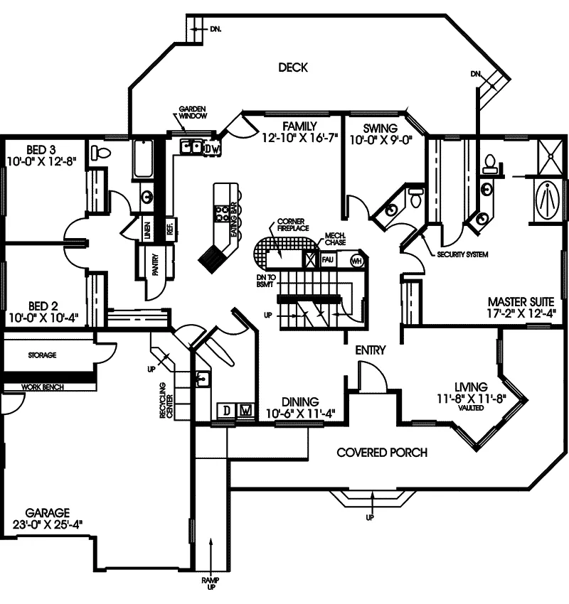 Country House Plan First Floor - Neeley Country Farmhouse 085D-0432 - Shop House Plans and More