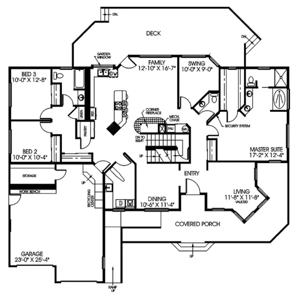 Country House Plan First Floor - Neeley Country Farmhouse 085D-0432 - Shop House Plans and More