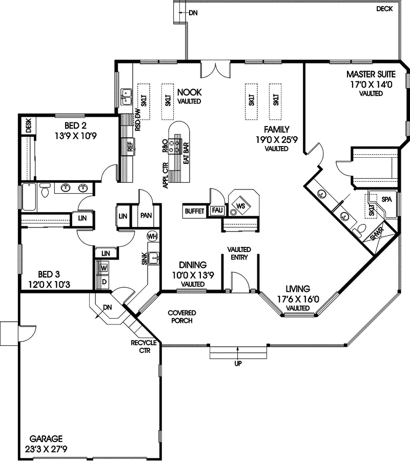 Traditional House Plan First Floor - Pepperfield Farmhouse Ranch Home 085D-0433 - Shop House Plans and More