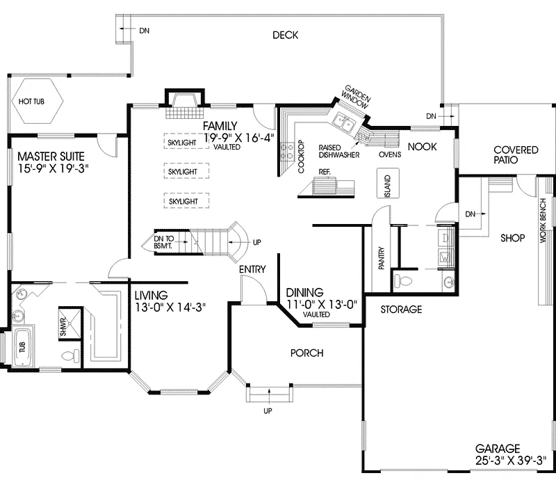 Contemporary House Plan First Floor - Anderson Hill Contemporary Home 085D-0439 - Search House Plans and More