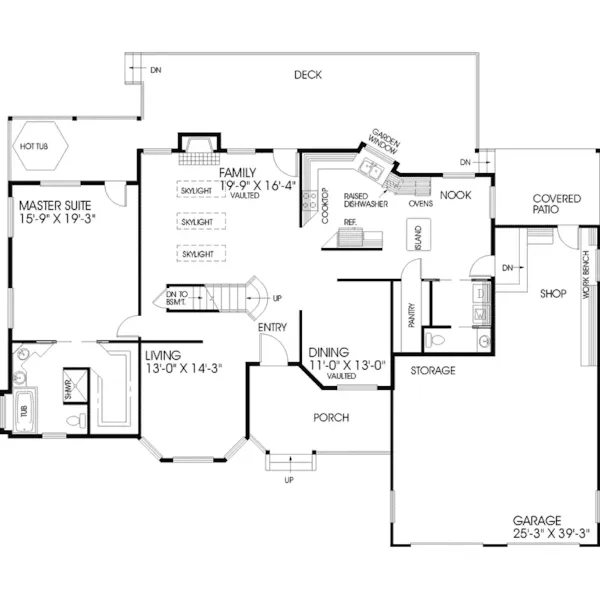 Country House Plan First Floor - Anderson Hill Contemporary Home 085D-0439 - Search House Plans and More