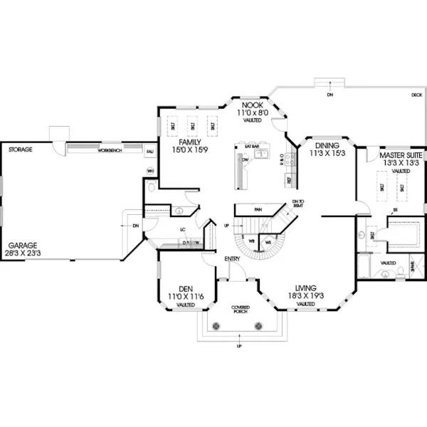 Country House Plan First Floor - Majorca Traditional Home 085D-0442 - Shop House Plans and More