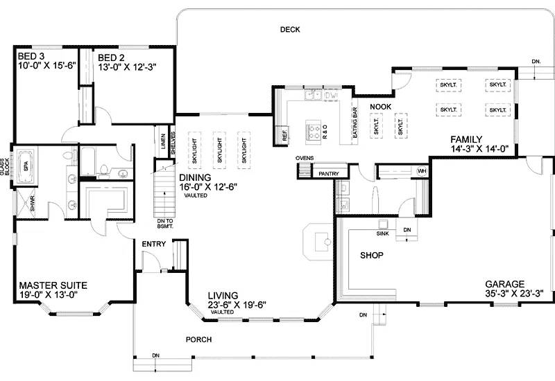 Contemporary House Plan First Floor - Manila Crest Ranch Home 085D-0443 - Shop House Plans and More