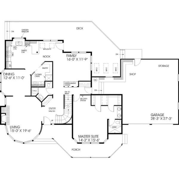 Contemporary House Plan First Floor - Druckmann Traditional Home 085D-0445 - Search House Plans and More