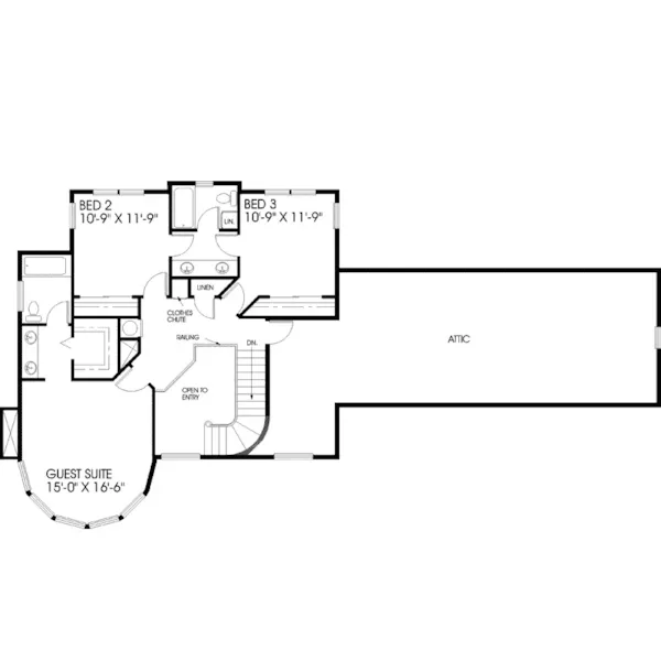 Contemporary House Plan Second Floor - Druckmann Traditional Home 085D-0445 - Search House Plans and More