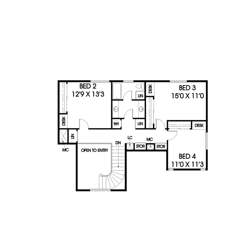 Country House Plan Second Floor - Wolf Creek Country Home 085D-0446 - Shop House Plans and More