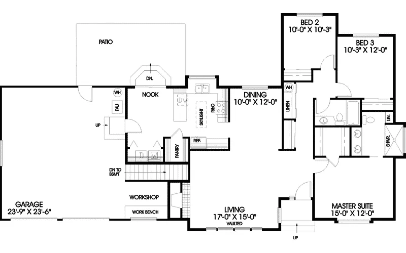 Ranch House Plan First Floor - Cooper Place Ranch Home 085D-0447 - Search House Plans and More