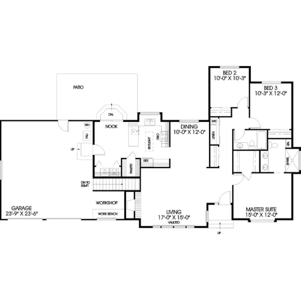 Traditional House Plan First Floor - Cooper Place Ranch Home 085D-0447 - Search House Plans and More