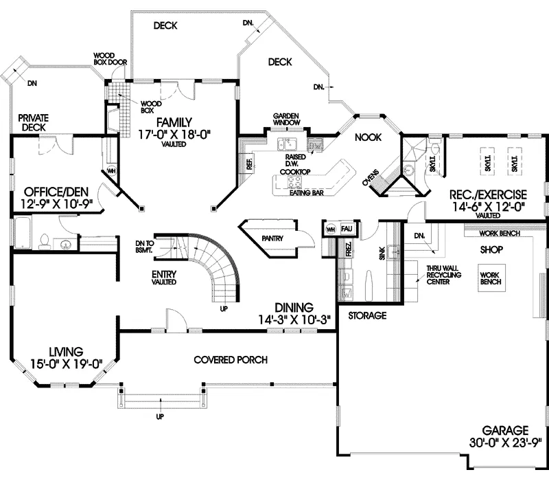Colonial House Plan First Floor - Eberlin Luxury Ranch Home 085D-0449 - Search House Plans and More