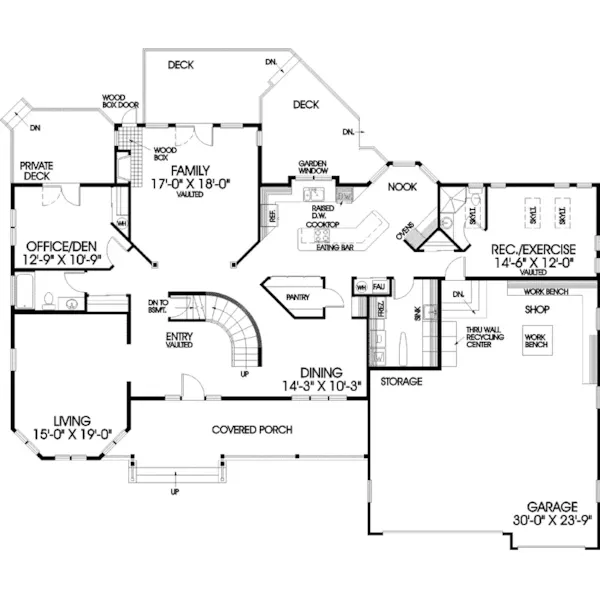 Traditional House Plan First Floor - Eberlin Luxury Ranch Home 085D-0449 - Search House Plans and More