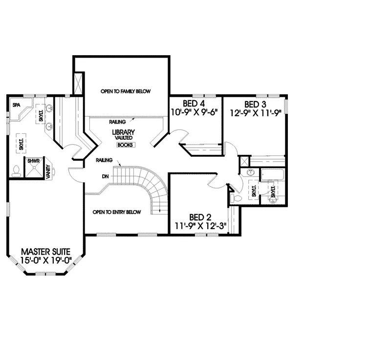 Colonial House Plan Second Floor - Eberlin Luxury Ranch Home 085D-0449 - Search House Plans and More