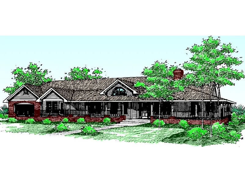Country Ranch Home With Wrap-Around Porch