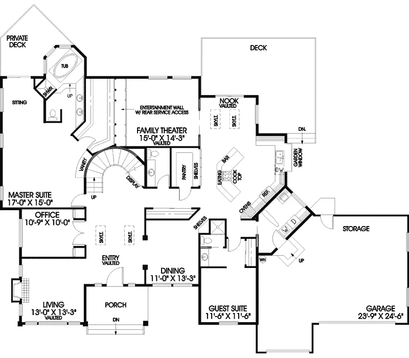 Contemporary House Plan First Floor - Labarge Traditional Home 085D-0454 - Shop House Plans and More