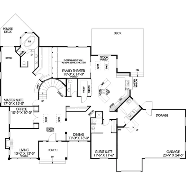 European House Plan First Floor - Labarge Traditional Home 085D-0454 - Shop House Plans and More