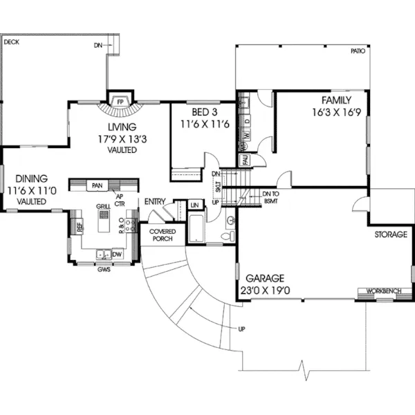 Traditional House Plan First Floor - Gosport Country Home 085D-0457 - Search House Plans and More