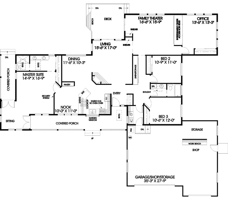 Country House Plan First Floor - Creektree Country Ranch Home 085D-0460 - Search House Plans and More