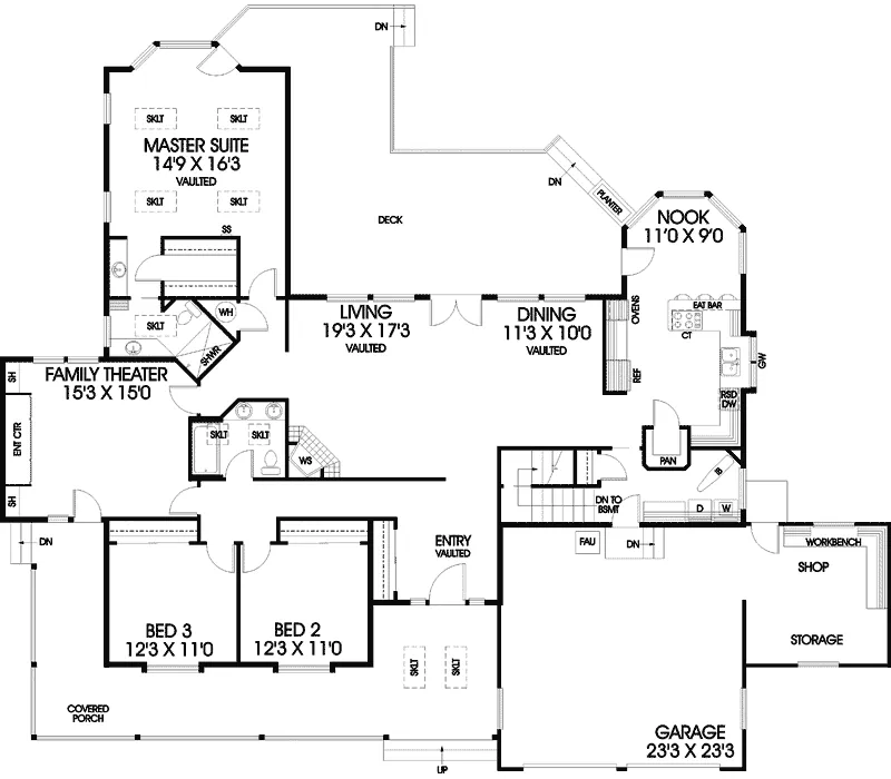 Country House Plan First Floor - Schoal Creek Country Home 085D-0461 - Shop House Plans and More
