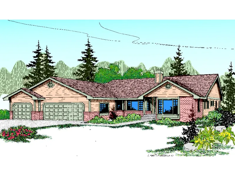 Traditional House Plan Front of Home - Glencannon Ranch House 085D-0464 - Search House Plans and More