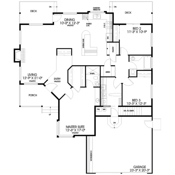 Traditional House Plan First Floor - Southern Hill Ranch Home 085D-0465 - Shop House Plans and More