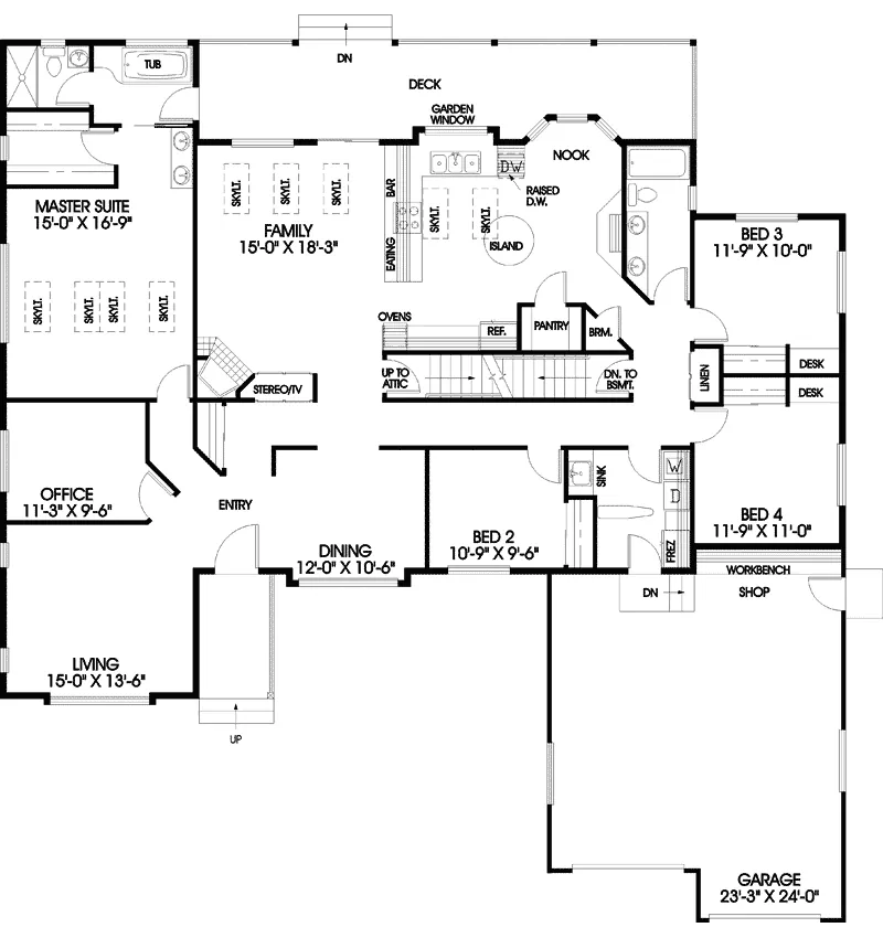 Modern House Plan First Floor - Commodore Modern Home 085D-0466 - Search House Plans and More