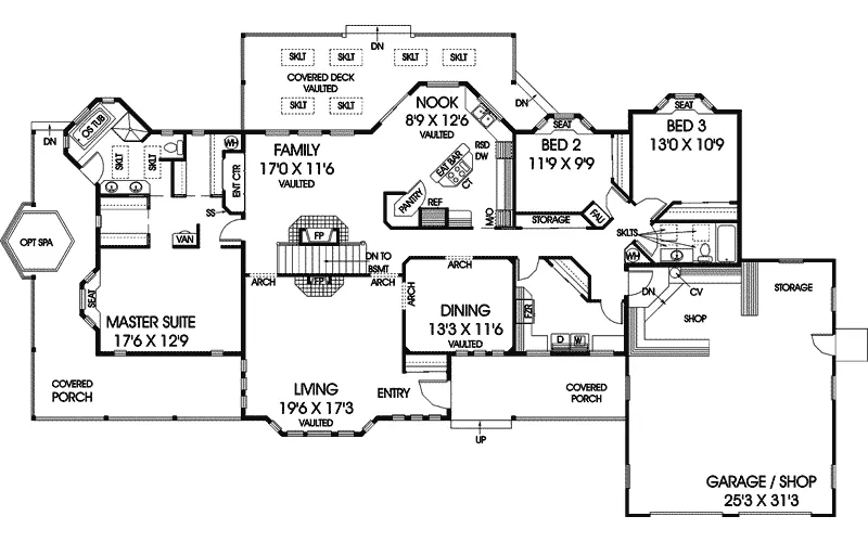 Ranch House Plan First Floor - Anders Country Ranch Home 085D-0467 - Search House Plans and More