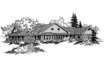 Ranch House Plan Front of Home - Anders Country Ranch Home 085D-0467 - Search House Plans and More