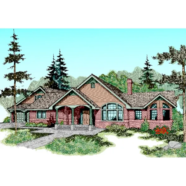 Traditional House Plan Front of Home - Lemonmint Hill Craftsman Home 085D-0469 - Shop House Plans and More