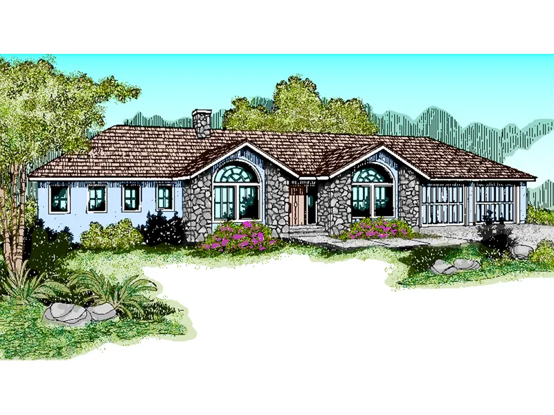 Country House Plan Front of Home - Toreador Ranch Home 085D-0470 - Shop House Plans and More