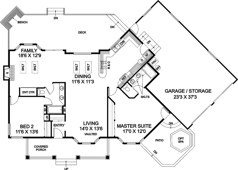 Country House Plan First Floor - Thayer Place Contemporary Home 085D-0472 - Shop House Plans and More