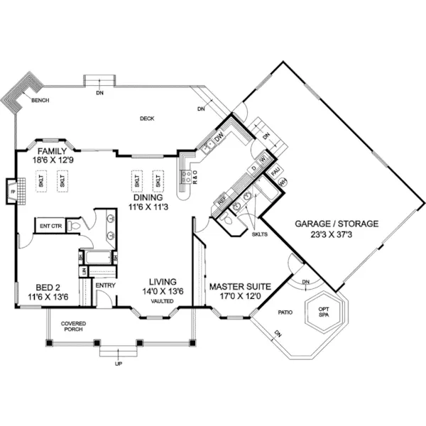 Contemporary House Plan First Floor - Thayer Place Contemporary Home 085D-0472 - Shop House Plans and More